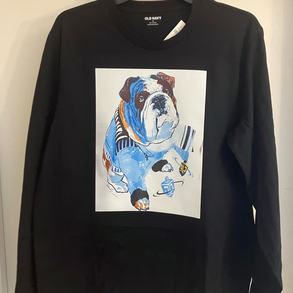 Old Navy Black Bulldog Graphic Sweatshirt